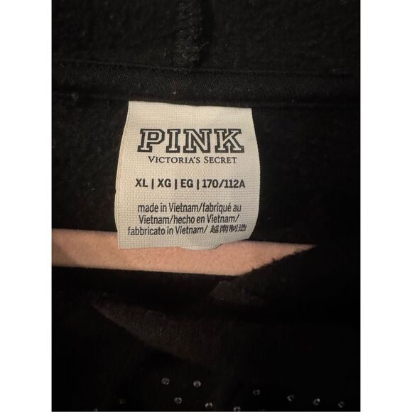 VS pink pullover hooded sweatshirt- hoodie xxl oversized plus black bling - Picture 9 of 9